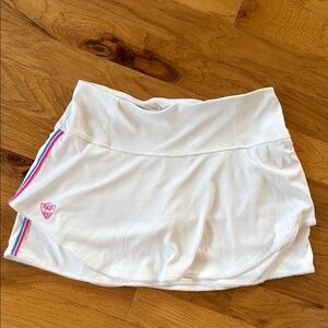 White Athletic Skirt with Striped Detail